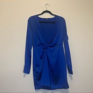 Fashion Nova Sugar Free Satin Plunge Dress